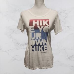 Columbia Hike Your Own Hike White t-Shirt Small Lightweight
